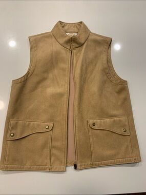 Talbots Tan Vest - Women's Sleeveless Zip Front